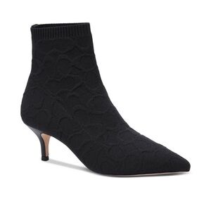 NEW Coach Jade Knit Black Pointed Toe Mid Heel Booties Size 8